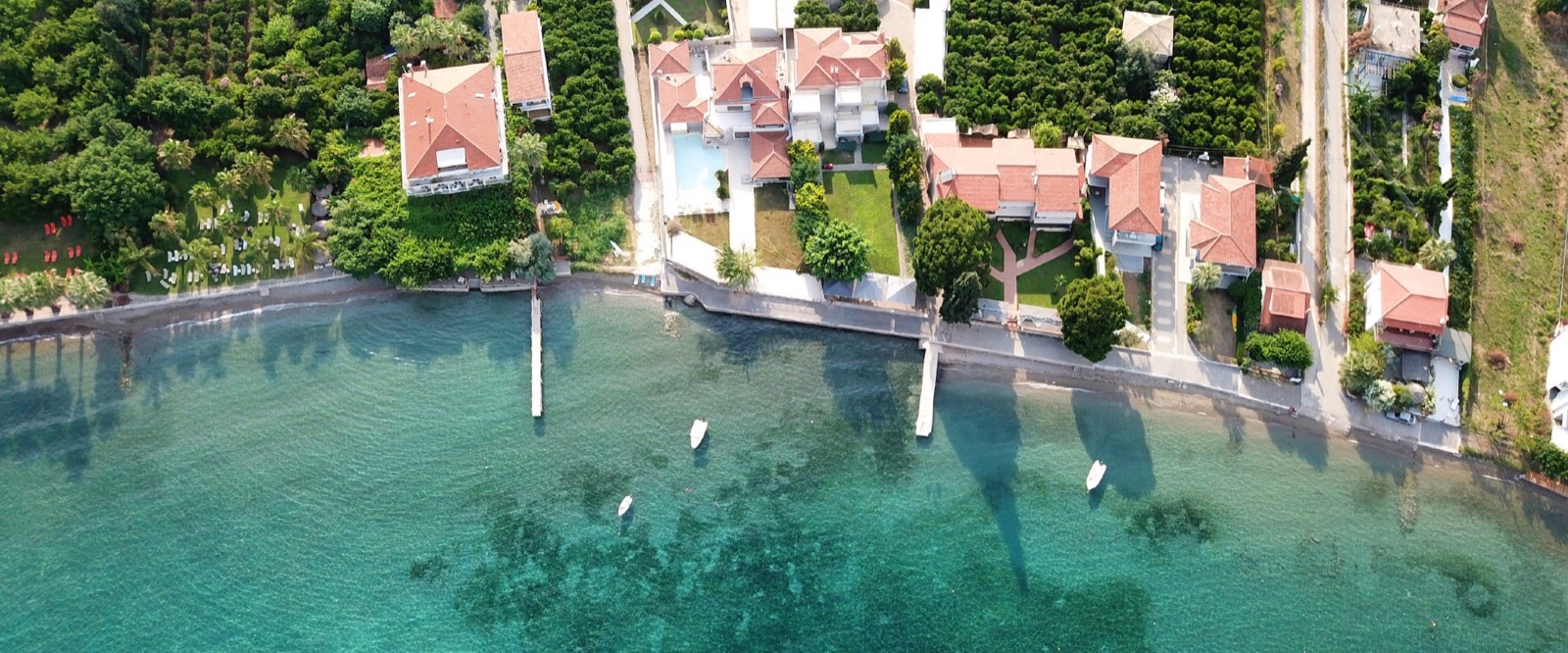 The waterfront and small jetties of coastal Old Epidaurus